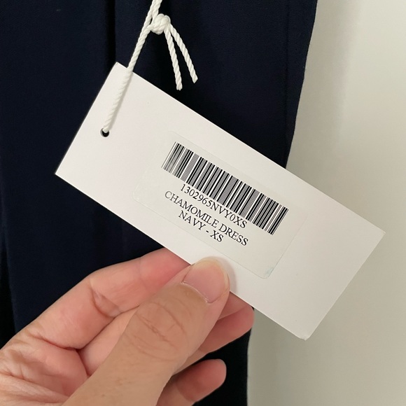 Reformation Chamomile Wrap Dress in Navy - Picture 7 of 7